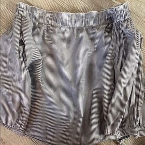 American Eagle stripes off the shoulder shirt